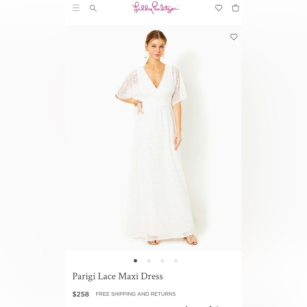 Lilly Pulitzer White Parigi Lace Maxi Dress